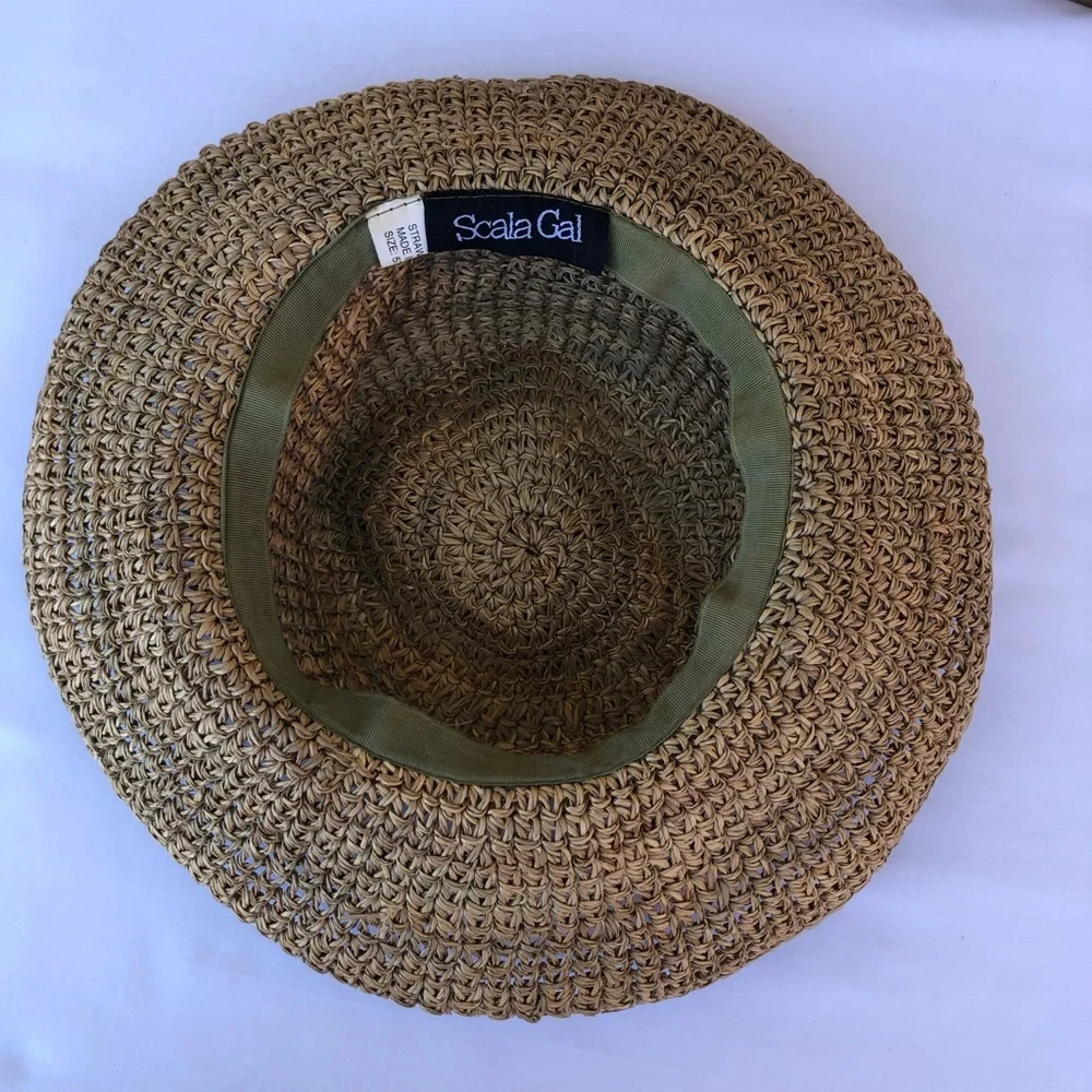 Scala Gal Women’s Straw Floppy Packable Beach‎ Sun Hat Sombrero Size 57cm